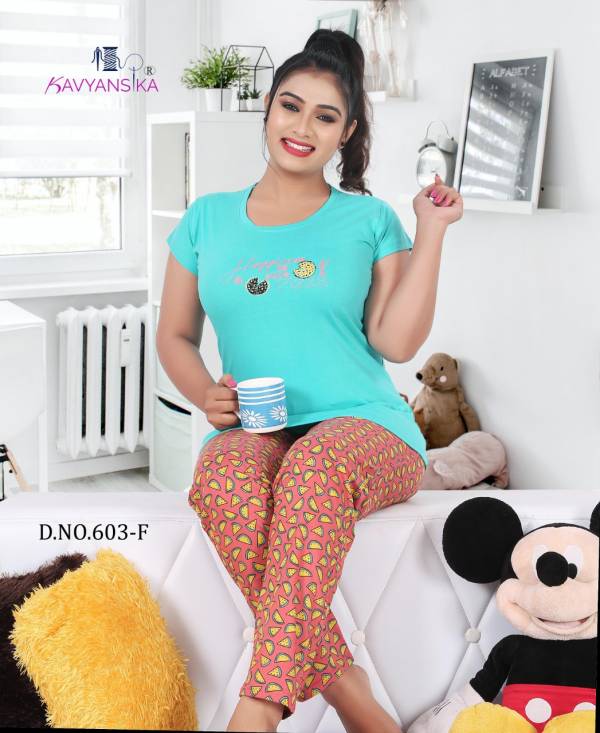 Kavyansika Nightsuit 603 Premium Latest Exclusive Comfortable Hosiery With Super Fine Stitching Night Suits Collection (Rate and size L : 399 Rs XL : 415 Rs. XXL : 430 RS 3XL : 445 RS No of pcs: 6)